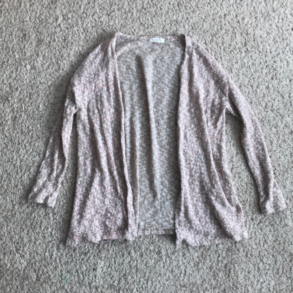 🍓pink grey & white cardigan